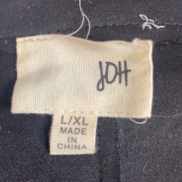 JOH Cardigan Women’s Size L/XL Black Fringe Suede Knee - Picture 3 of 6